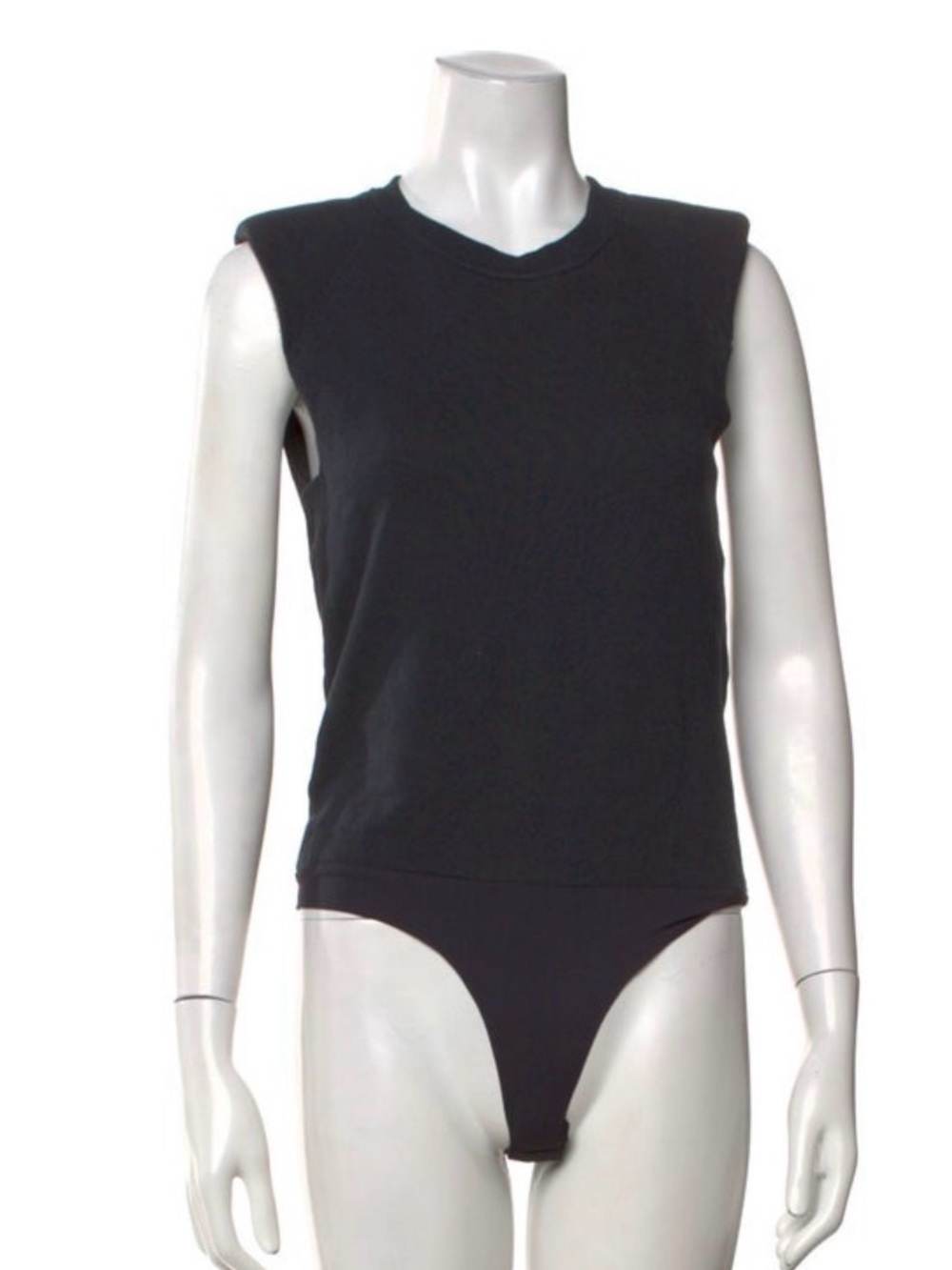 Jonathan Simkhai Women's navy blue Padded Shoulder Thong Bodysuit